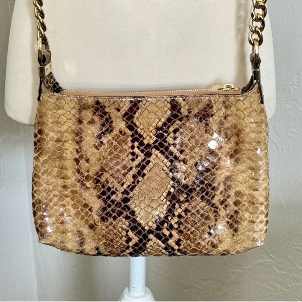 Michael Kors Leather Snakeskin Crossbody Bag Authentic Rare - Picture 5 of 9